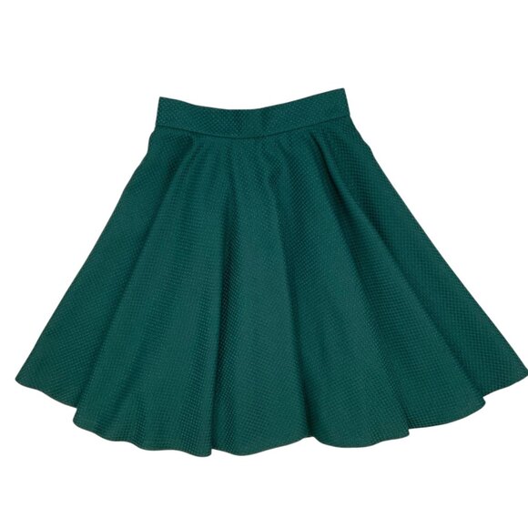 Laura Galic Skirt 40 US/10 Green A-Line Full Knee Length Heritage Fall Fashion - Picture 10 of 11